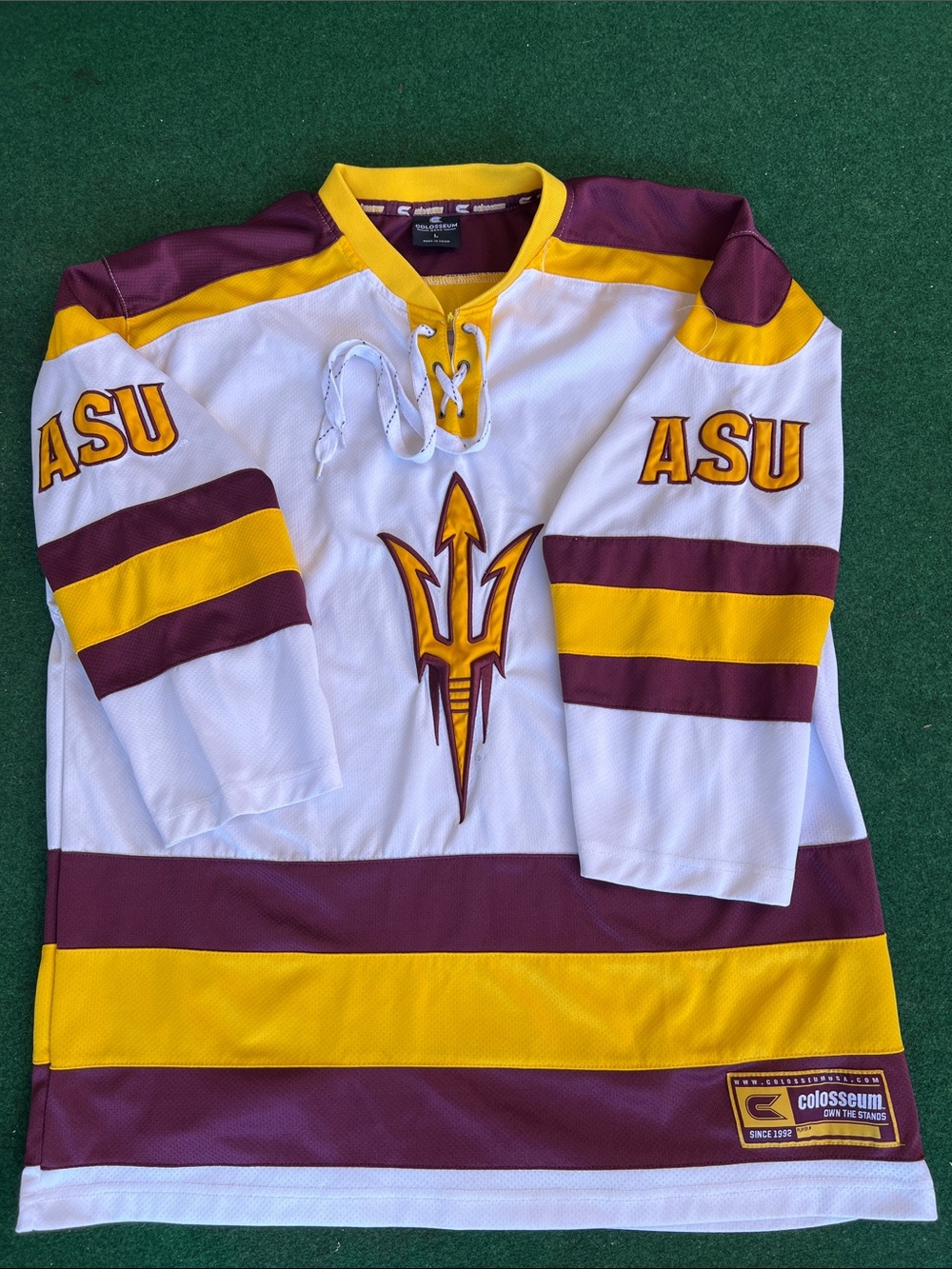 Colosseum ASU White, Maroon & Gold Hockey Jersey